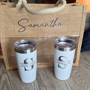 Personalized White Tumblers with Initials